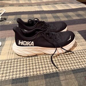 Hoka Black and White Athletic Sneakers
